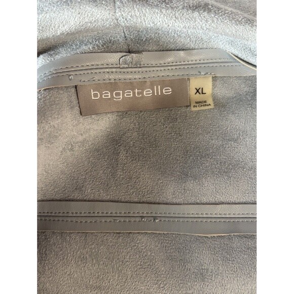 Bagatelle Faux Leather Jacket Size XL Dusty Blue Waterfall Moto Style - Picture 4 of 7